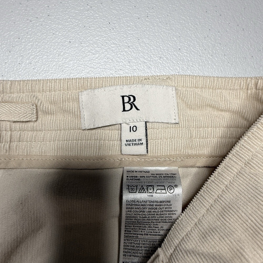 Banana Republic Womens The Corduroy Barrel Pant Size 10 Cargo Cream Ivory - Picture 8 of 10